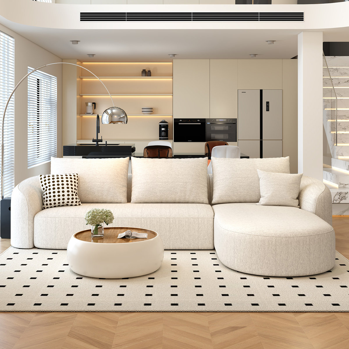 Wrought Studio Boneless 138.6″ Minimalist Comfy L-Shape Boneless Cloud Couch for only 7.99 + Free Shipping